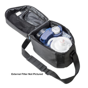 Vacu-Aide Suction Unit with battery, a disposable container with internal filter and carry bag
