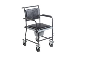 Upholstered Drop Arm Wheeled Commode - 11120SV-1F