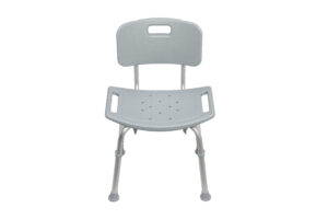Deluxe Aluminum Bath Chair with Back, Gray - RTL12202KDR