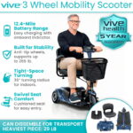 3 Wheel Mobility Scooter - Electric Long Range Powered Wheelchair - Image 2