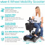 4 Wheel Mobility Scooter - Electric Powered with Seat for Seniors - Image 2