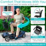 4 Wheel Mobility Scooter - Electric Powered with Seat for Seniors - Image 5