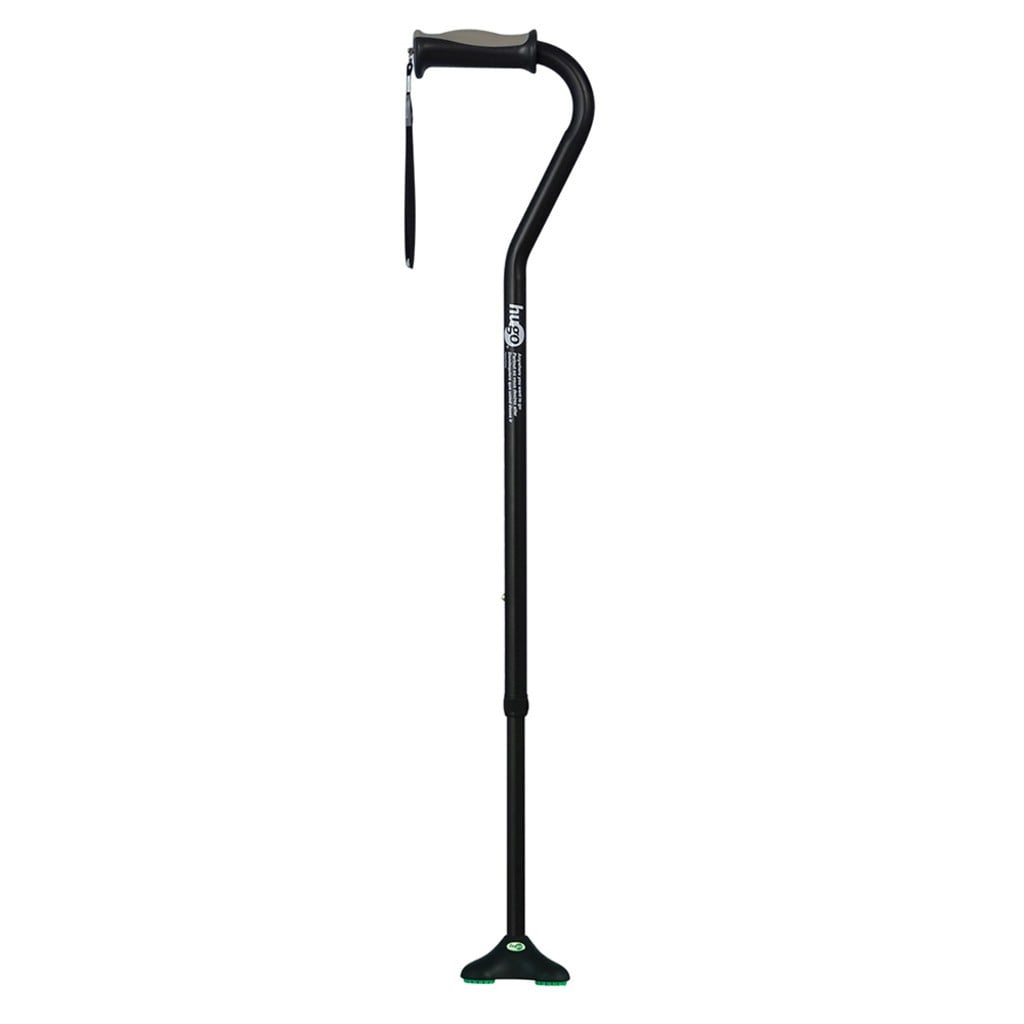 731-857 Hugo Ergonomic Offset Handle Cane with QuadPod Cane Tip - Image 1