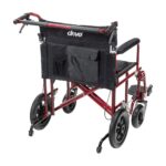 Aluminum HD Red Transport Chair - Image 2