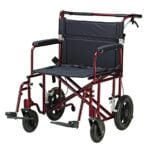 Aluminum HD Red Transport Chair