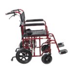 Aluminum HD Red Transport Chair - Image 4
