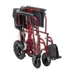 Aluminum HD Red Transport Chair - Image 6