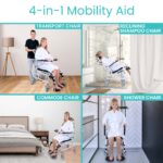 Reclining Shower Commode Transport Chair - Image 2