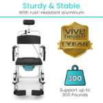 Reclining Shower Commode Transport Chair - Image 3